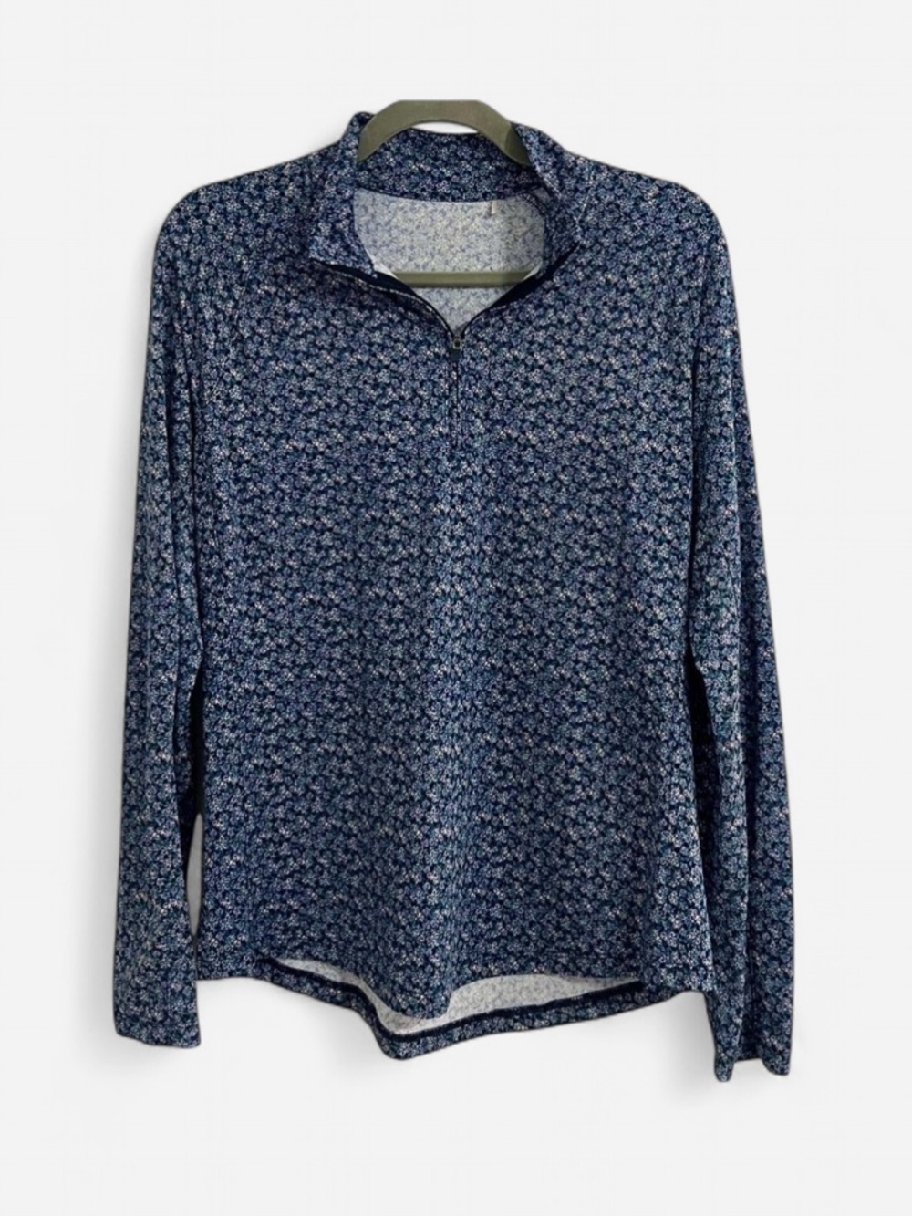 Walter Hagen Performance Ditsy Floral Navy Quarter-Zip Pullover